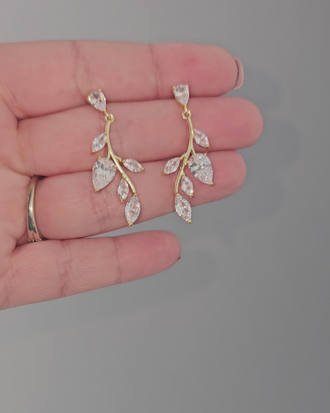 Vine CZ Bridal Earrings