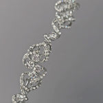 Bridal Headpiece Tiara Headband Antique Silver Scrolling Crystal Stones for the Bride - Cassandra Lynne