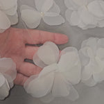 Organza 3D flowers with pearls centers wedding veil -Cassandra Lynne