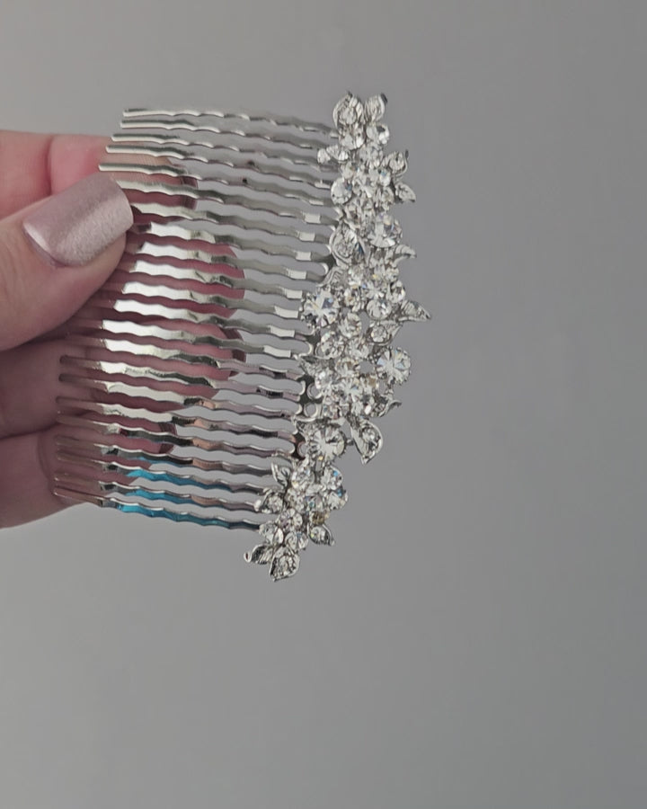 Crystal Hair Comb Floral Wedding Accessories - Cassandra Lynne