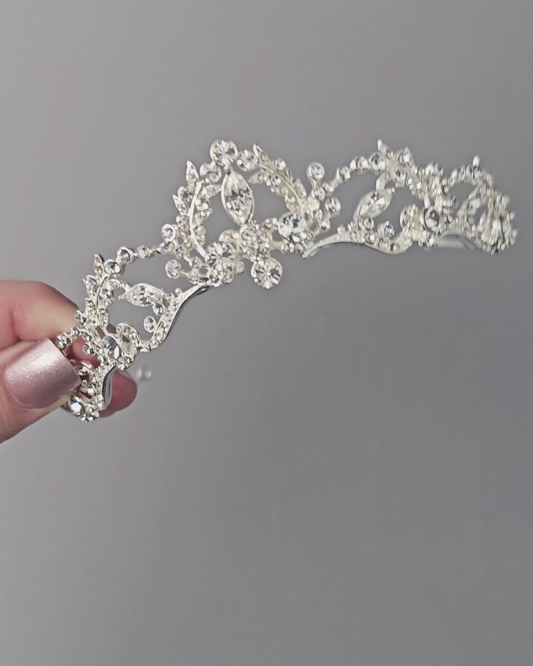 Wedding Tiara with Marquise Vine Design