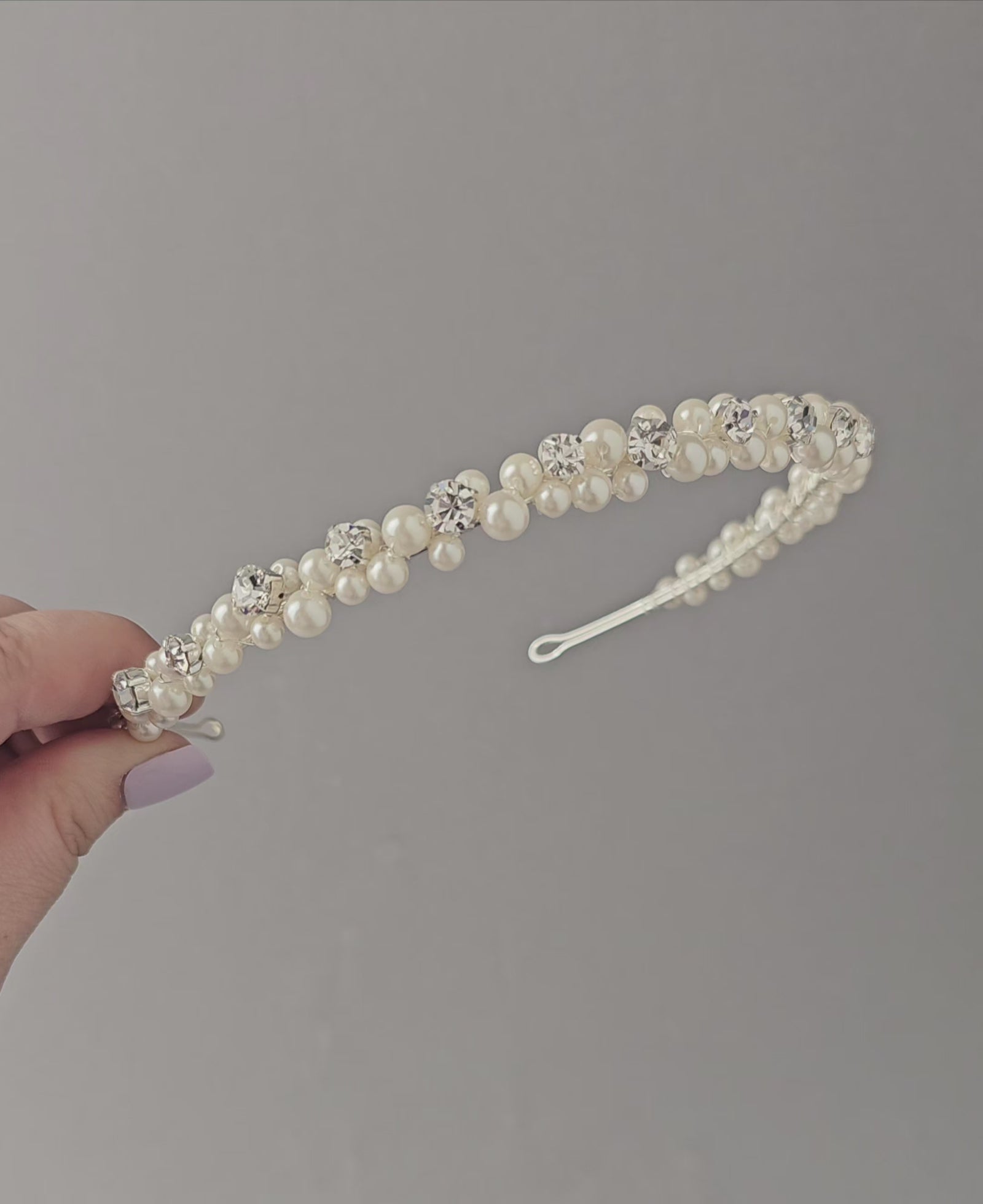 Ivory Pearl and Rhinestones Bridal Headband