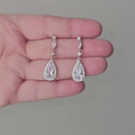 CZ Earrings of Pave Elongated Pear Drops- Cassandra Lynne