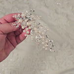 Bridal Hair Clip of Jewels and Pearls - Cassandra Lynne