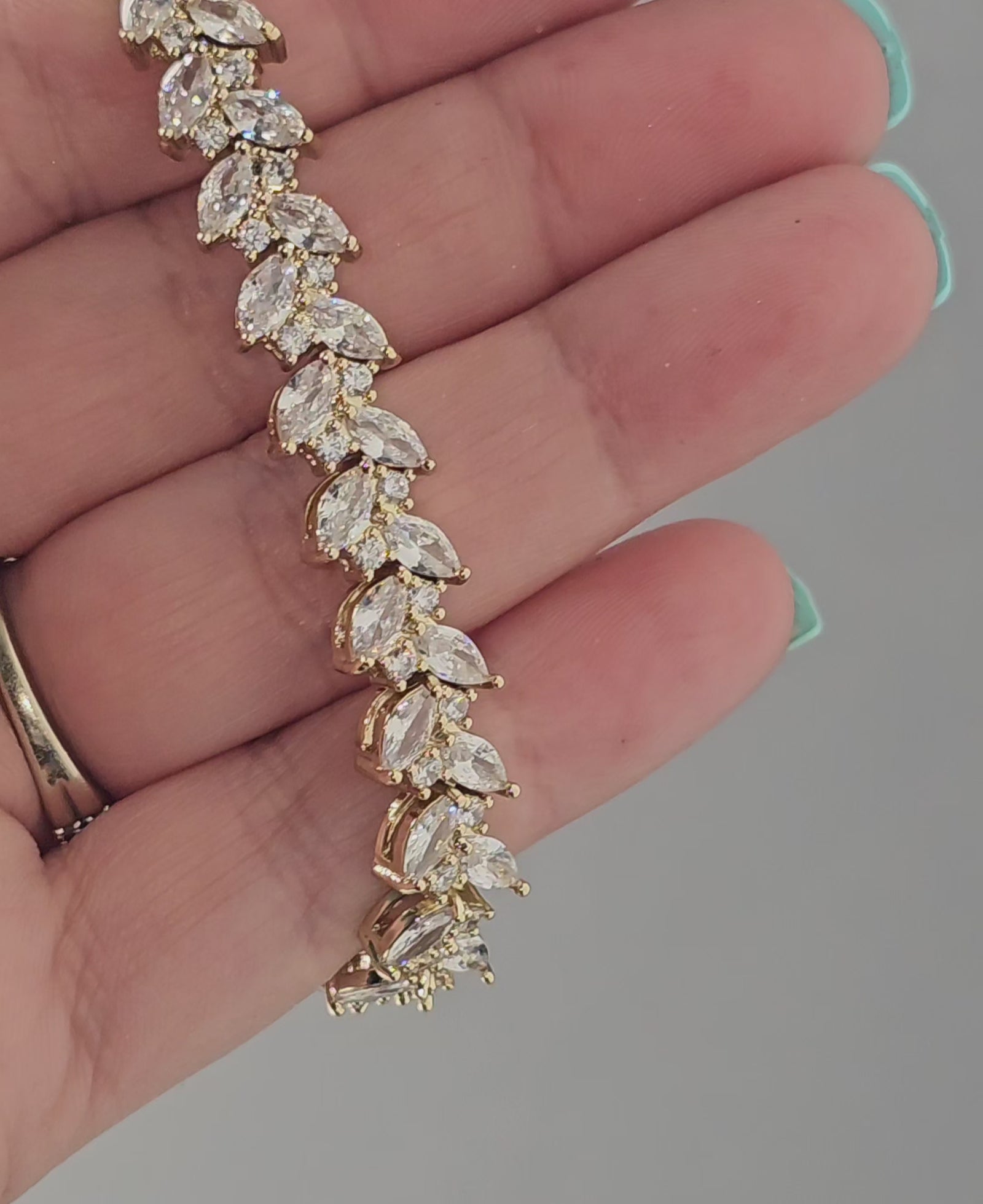 Leaf tennis bracelet cz jewels cassandra lynne