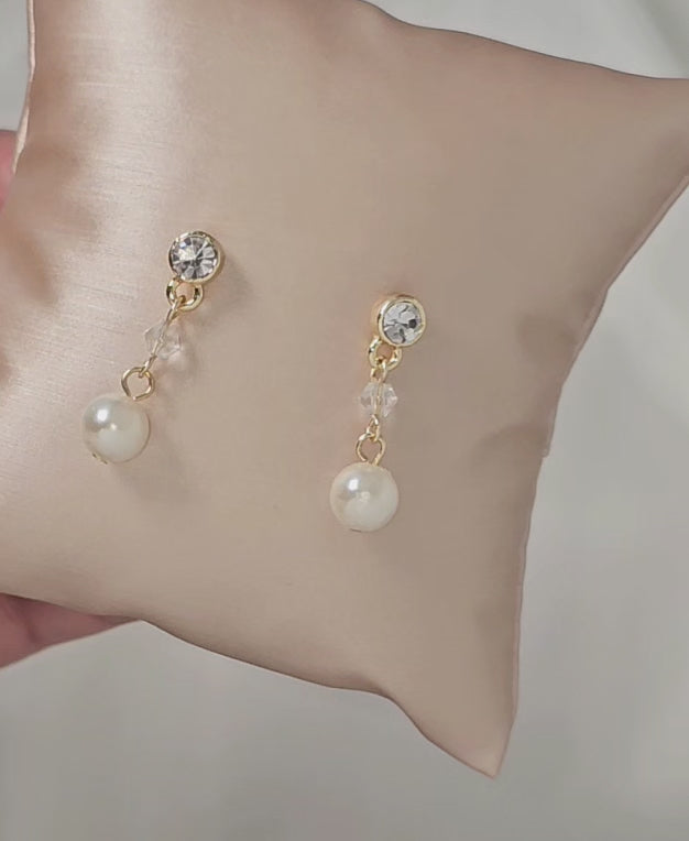 Simple Bridal Earrings with Pearls Bridesmaids