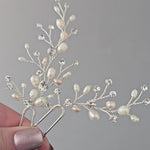 Blush and Ivory Pearl Bridal Hair Pins