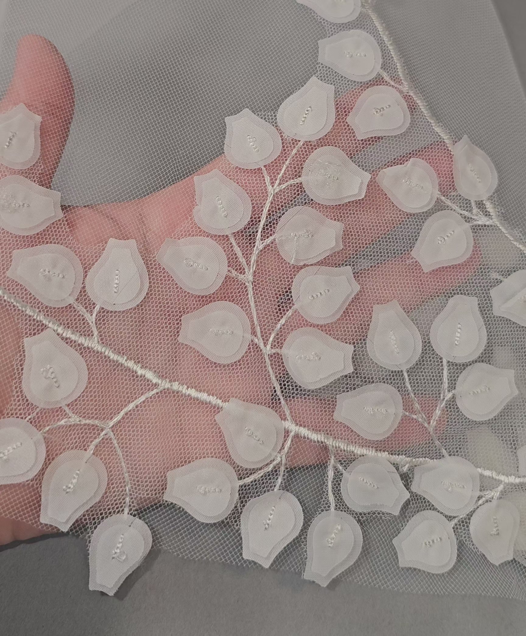 Regal Cathedral Veil with Vines and Lantern Flowers