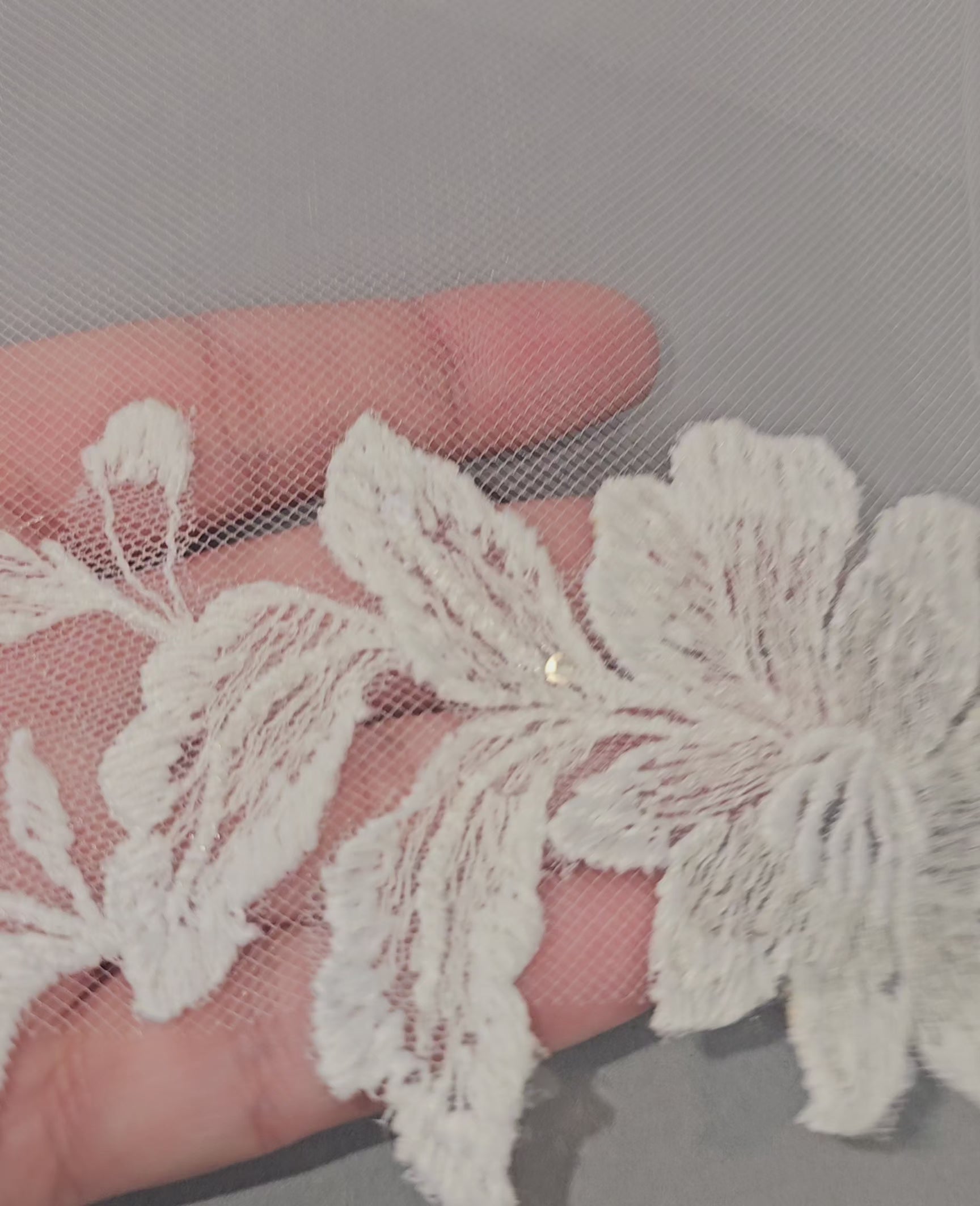 Sequined Lace Mantilla Veil Detail