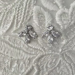 Stud Leaf CZ Earrings for the Bride