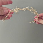 Gold Starfish wedding headband headpiece - Cassandra Lynne