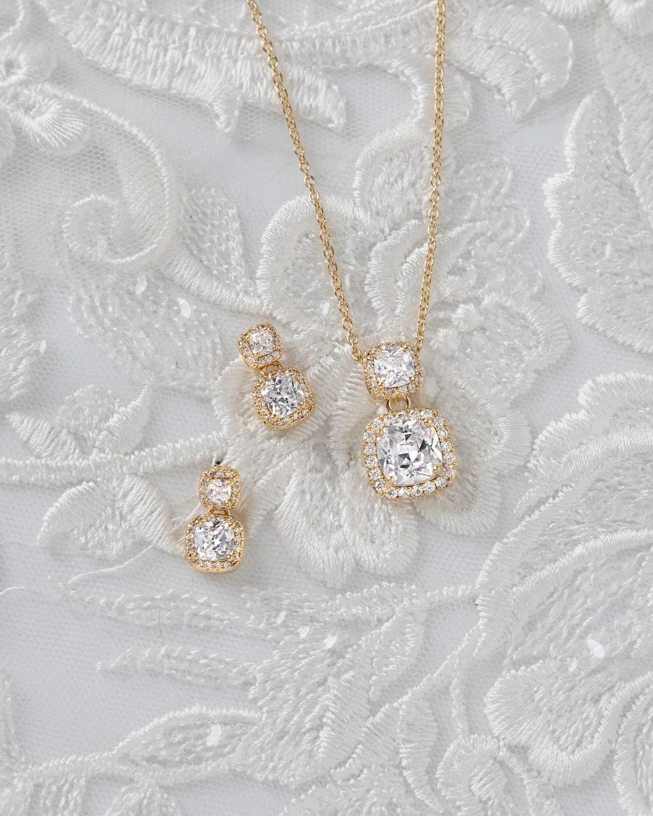 Princess Earrings and Pendant Necklace - Necklace Set - Cassandra Lynne