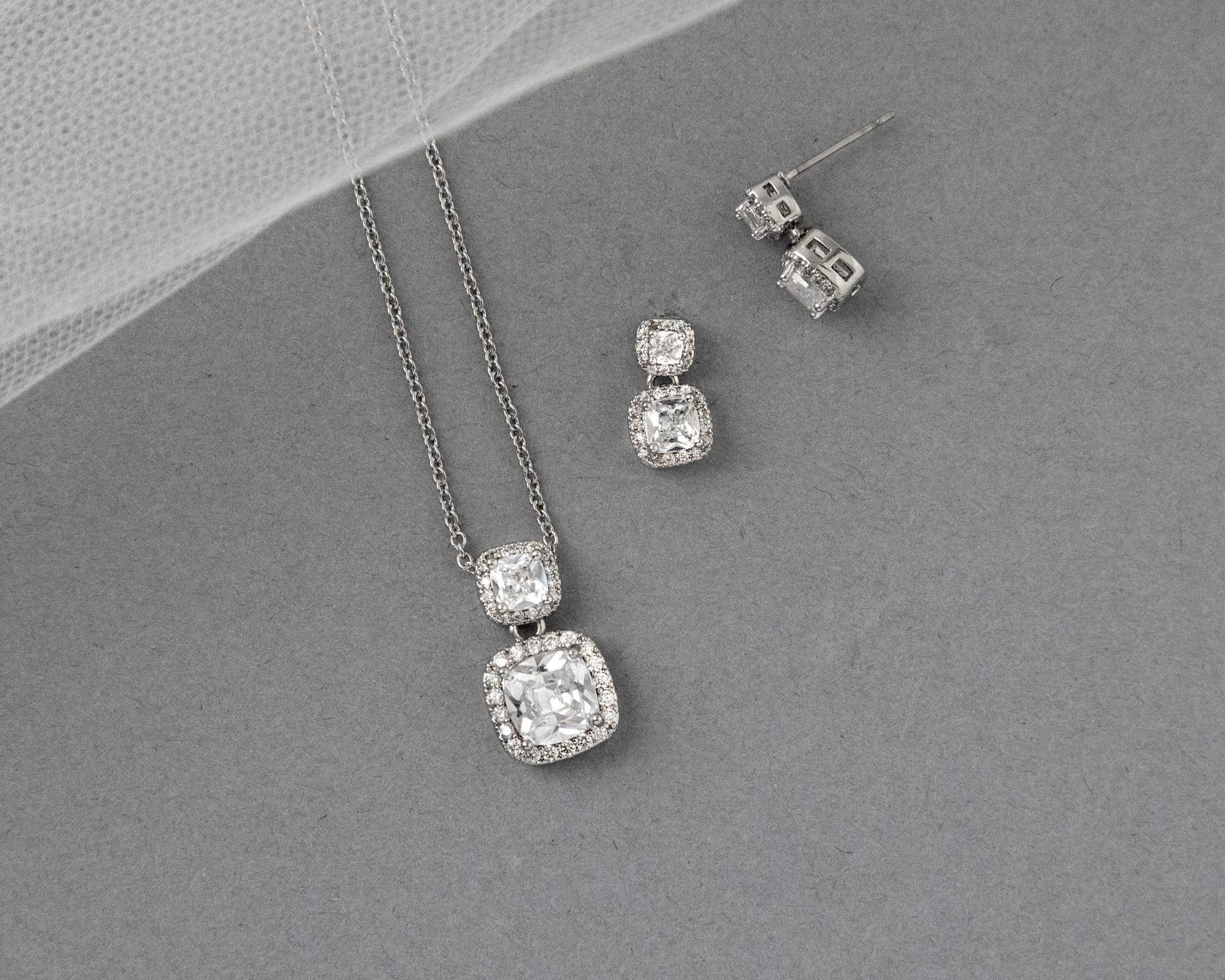 Princess Earrings and Pendant Necklace - Necklace Set - Cassandra Lynne
