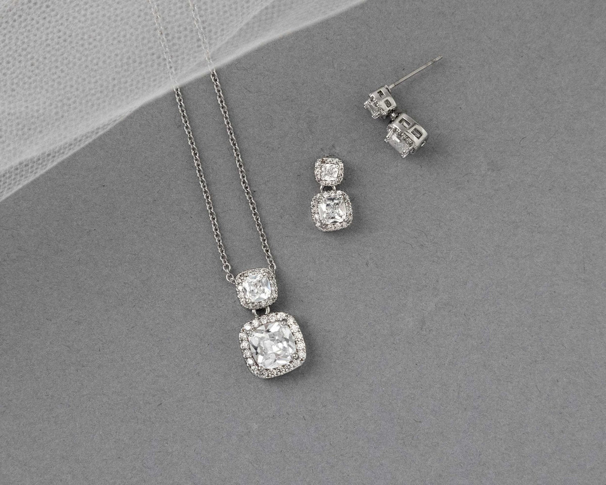 Princess Earrings and Pendant Necklace - Necklace Set - Cassandra Lynne