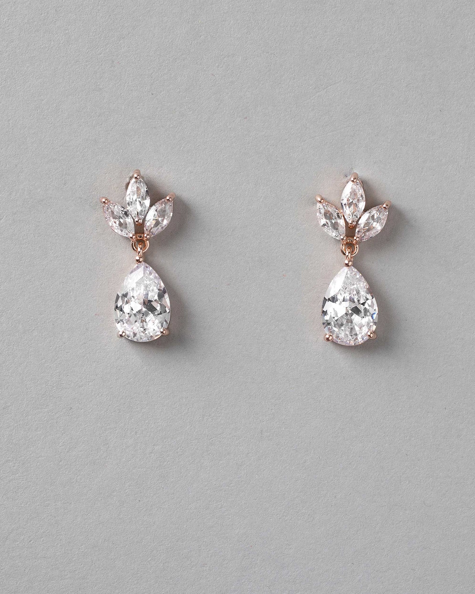 Wedding Earrings with CZ Pear Drop