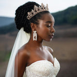 Rose Gold Regal Tiara of Tiara Drop Pearls - Tiara - Cassandra Lynne