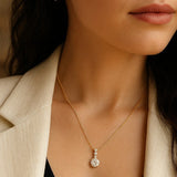 Round CZ Jewel Pendant Necklace Earring Set - Necklace Set - Cassandra Lynne