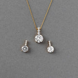 Round CZ Jewel Pendant Necklace Earring Set - Necklace Set - Cassandra Lynne