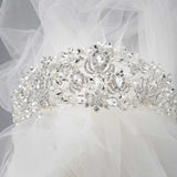 Royal Pearl and Teardrop Crystal Crown - Tiara - Cassandra Lynne
