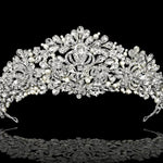 Royal Pearl and Teardrop Crystal Crown - Tiara - Cassandra Lynne