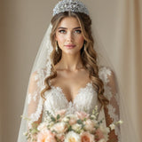 Royal Pearl and Teardrop Crystal Crown - Tiara - Cassandra Lynne