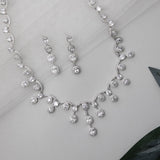 Scalloped Oval Drops CZ Bridal Necklace Set - Necklace Set - Cassandra Lynne