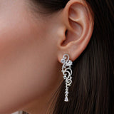 Scrolling CZ Wedding Earrings - earrings - Cassandra Lynne