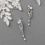 Scrolling CZ Wedding Earrings - earrings - Cassandra Lynne
