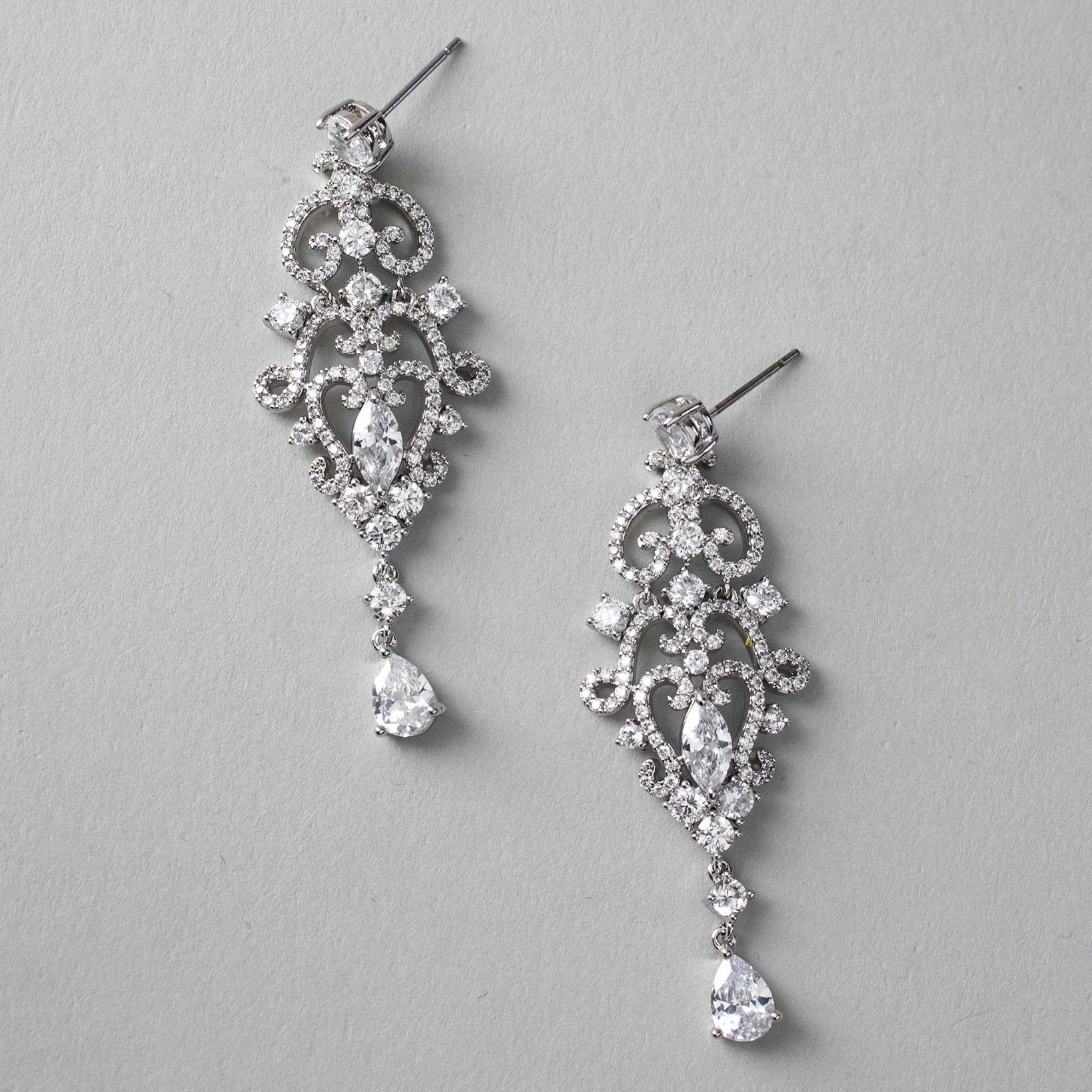 Scrolling Mini Chandelier CZ Earrings - Earrings - Cassandra Lynne