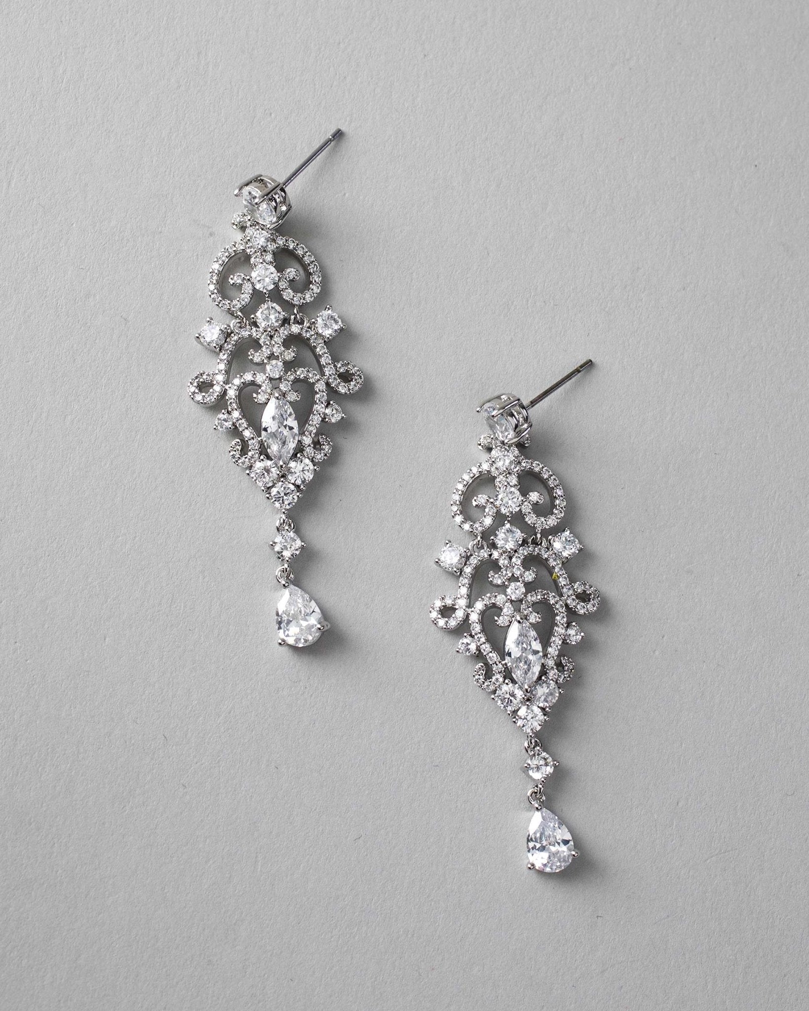 Scrolling Mini Chandelier CZ Earrings - Earrings - Cassandra Lynne