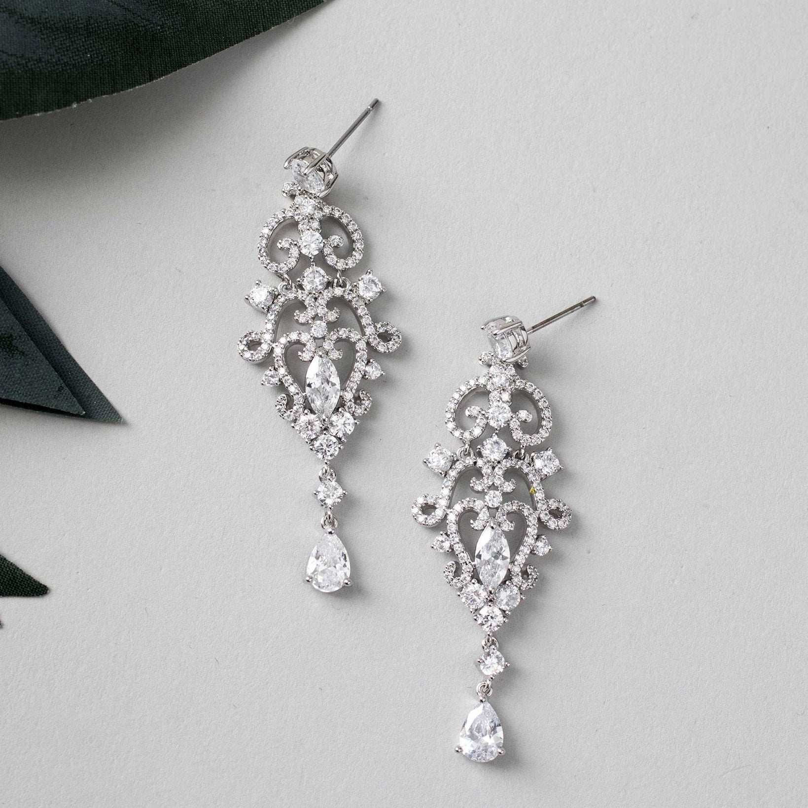 Scrolling Mini Chandelier CZ Earrings - Earrings - Cassandra Lynne