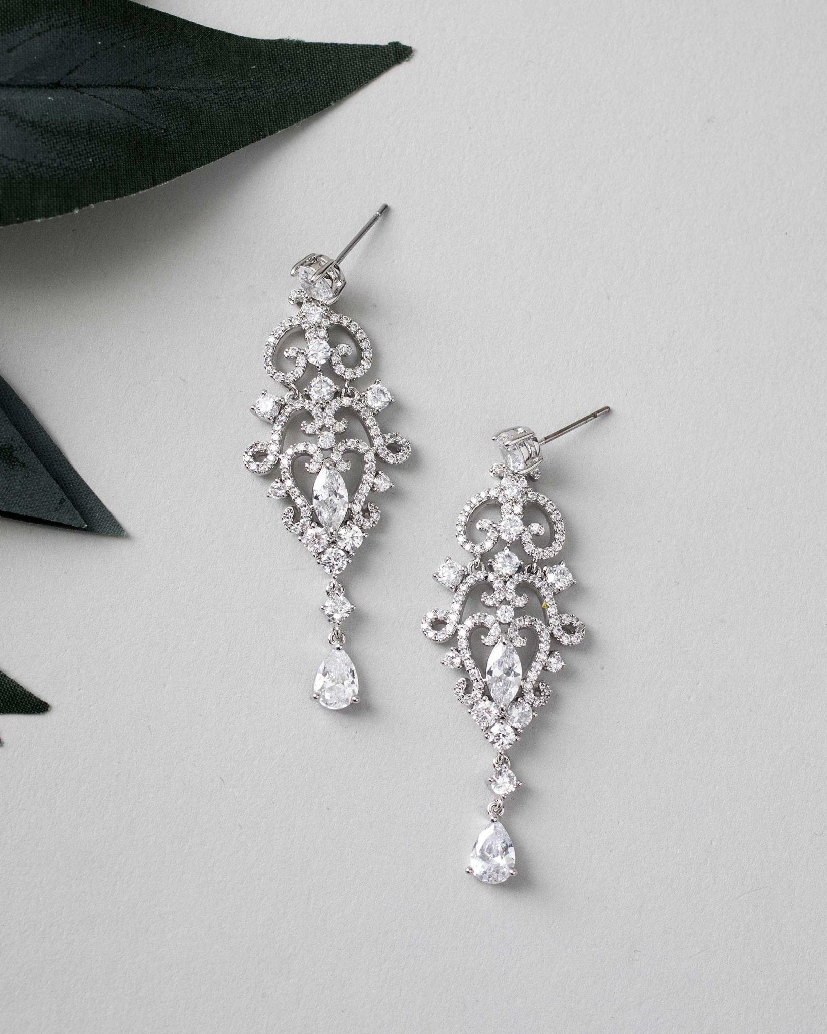 Scrolling Mini Chandelier CZ Earrings - Earrings - Cassandra Lynne