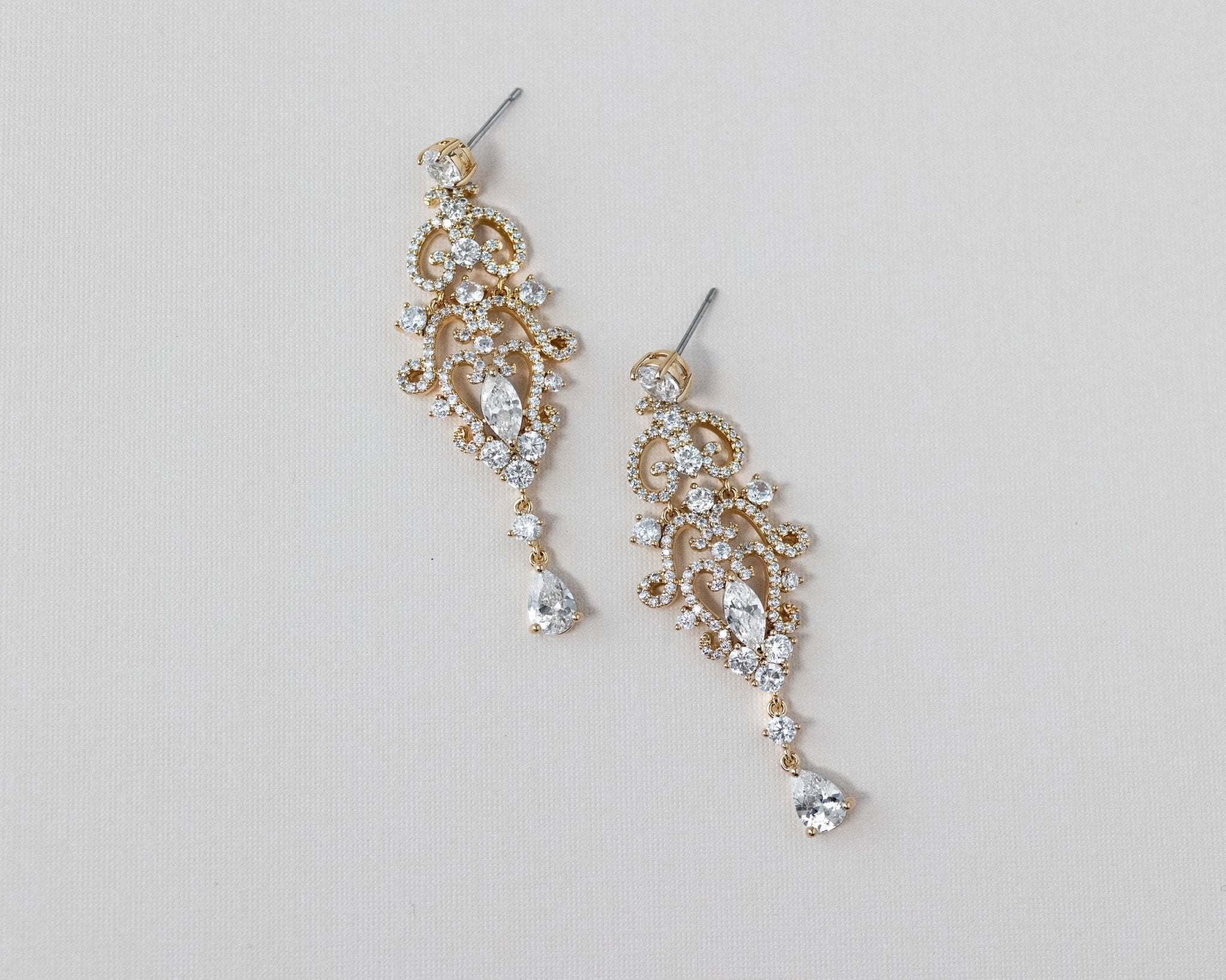 Scrolling Mini Chandelier CZ Earrings - Earrings - Cassandra Lynne