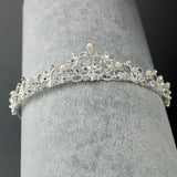 Scrolling Petite Pearl Tiara Silver - Cassandra Lynne