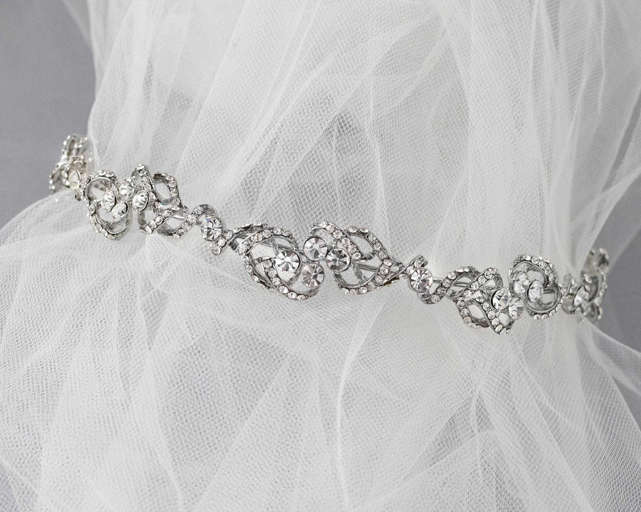 Scrolling Vintage Inspired Bridal Headband - Headband - Cassandra Lynne