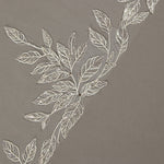Beaded Leaves Cathedral Wedding Veil Decorative leaf pattern on a gray background