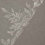 Beaded Leaves Cathedral Wedding Veil Decorative leaf pattern on a gray background