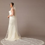 Cathedral Veil With Beaded Leaves - Cassandra Lynne