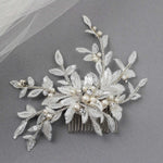 Sequined Lace Wedding Hair Flower in Ivory - Hair Comb - Cassandra Lynne