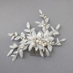 Sequined Lace Wedding Hair Flower in Ivory - Hair Comb - Cassandra Lynne