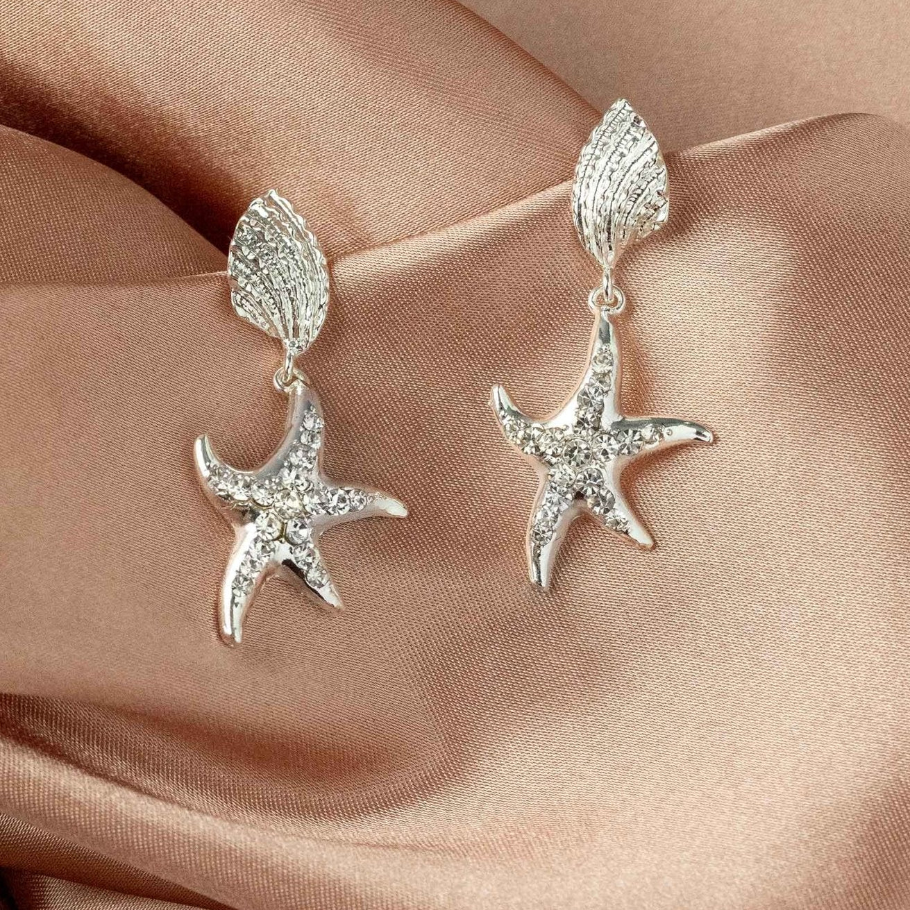 Shells and Starfish Beach Bride Earring Set - Earrings - Cassandra Lynne