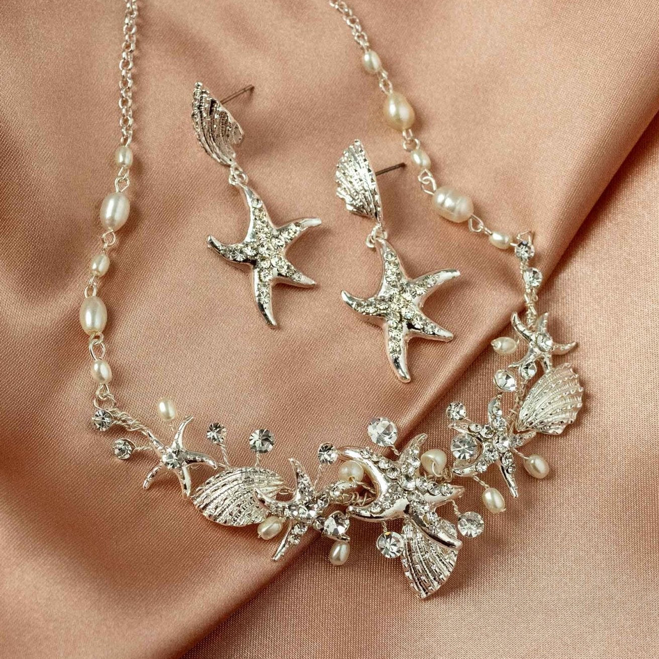 Shells and Starfish Pearl Necklace Set - Necklace Set - Cassandra Lynne