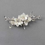 Shimmer Porcelain Flower Bridal Hair Clip - Hair Clips - Cassandra Lynne