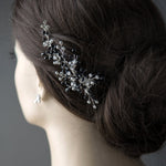 Silver and Black Crystal Wedding Hair Clip - Hair Clips - Cassandra Lynne