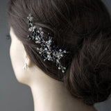 Silver and Black Crystal Wedding Hair Clip - Hair Clips - Cassandra Lynne