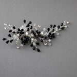 Silver and Black Crystal Wedding Hair Clip - Hair Clips - Cassandra Lynne