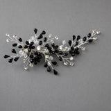 Silver and Black Crystal Wedding Hair Clip - Hair Clips - Cassandra Lynne