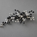 Silver and Black Crystal Wedding Hair Clip - Hair Clips - Cassandra Lynne