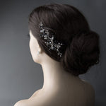 Silver and Black Crystal Wedding Hair Clip - Hair Clips - Cassandra Lynne