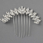 Silver Arched Bridal Veil Comb - Hair Combs - Cassandra Lynne